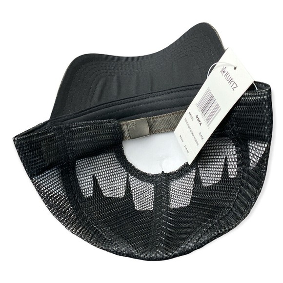 COPY - Men's Suede Visor Trucker Baseball Cap A. Kurtz Hat, Black, OSFA Adjusta… - Picture 4 of 5